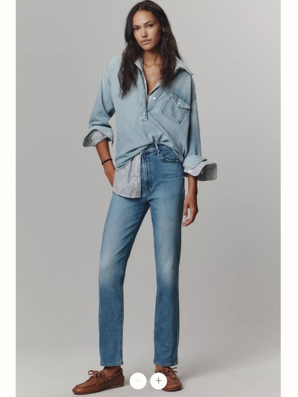 MOTHER Straight Leg Jeans in Light Blue Wash